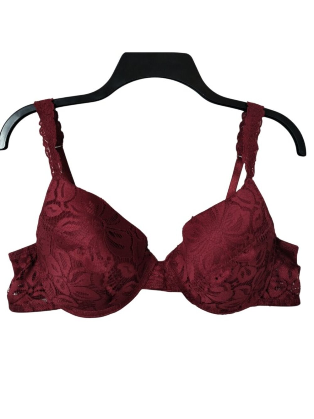 38C Marylin Monroe Pushup Padded Bra Red Lace Underwire NWOT